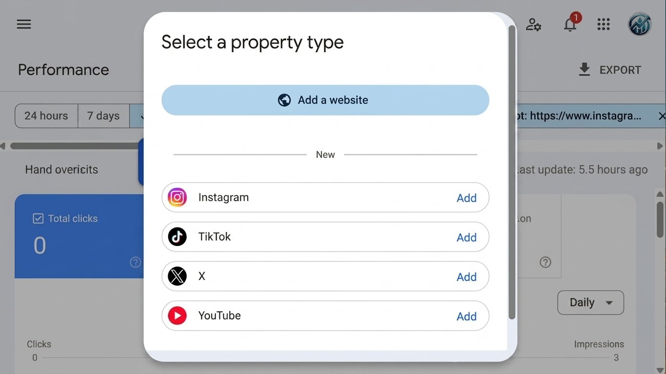 Adding a platform property in Google Search Console