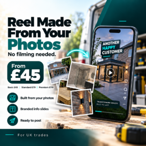 Social Media marketing for builders product image reel made from your photos