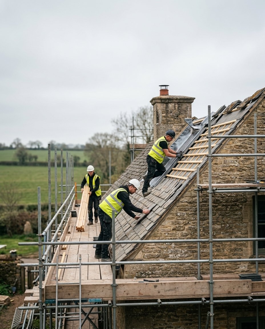 Finished roofing project used as trust proof for a UK roofer